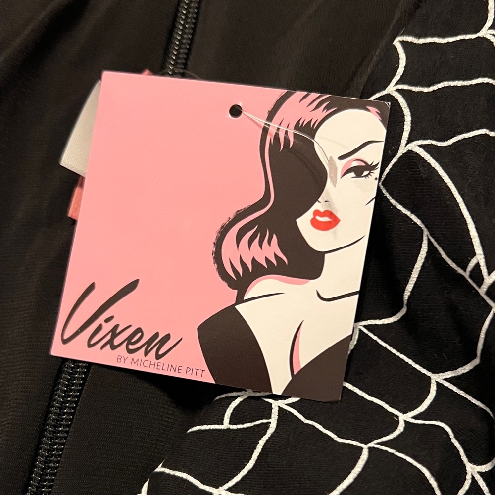 Vixen by Micheline Pitt Black Spiderweb Print Wiggle - Small - Picture 6 of 7